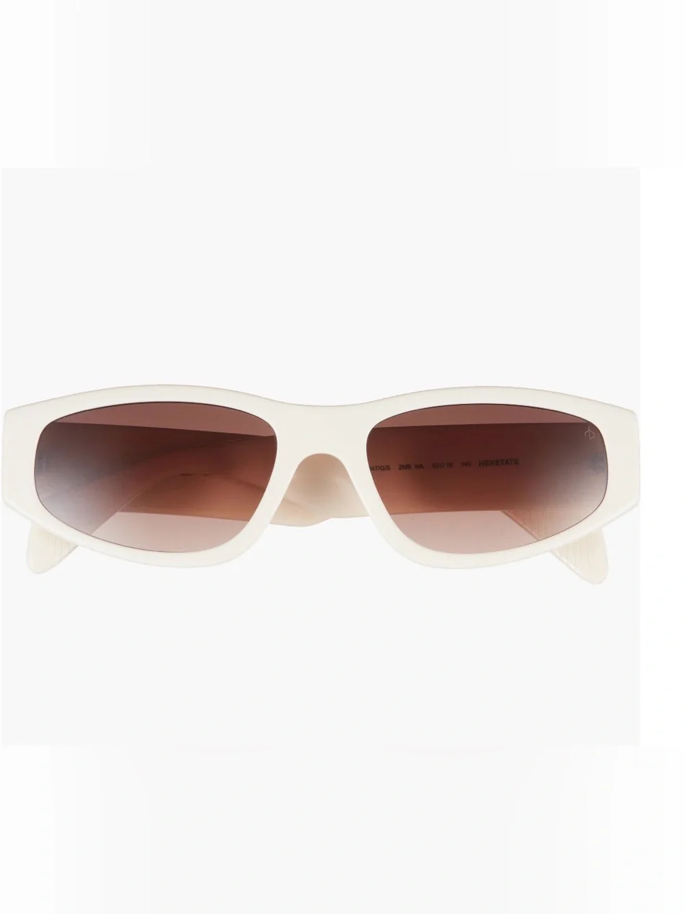 Rag and Bone Oval Sunglasses 55MM in Cream Gold